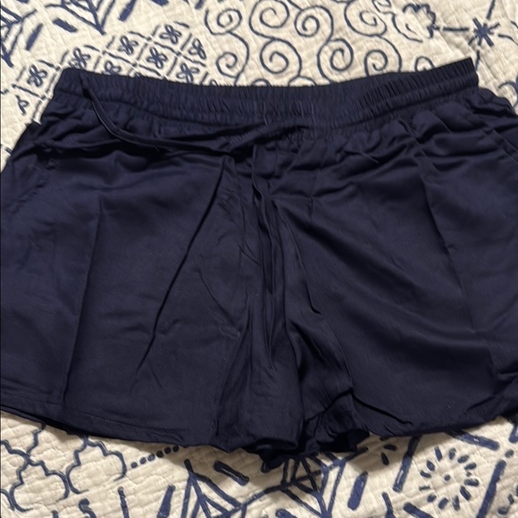 lotus & luna Pants - Oxford Drawstring Women's Navy Cotton Cabana Shorts